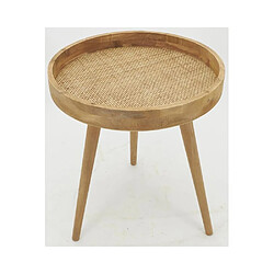 Acheter Aubry Gaspard Table en bois naturel et rotin.