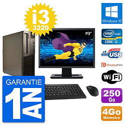 PC Lenovo M82 SFF Ecran 19" Intel i3-3220 RAM 4Go Disque 250Go Windows 10 Wifi · Occasion 