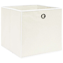 Maison Chic Lot de 10 Boîtes de rangement,Boîtes de stockage Blanc 32x32x32 cm Tissu -MN735138