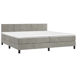 Avis Sommier à lattes LED,Cadre à lattes de lit avec matelas pour Adulte Gris clair 200x200 cm -MN71360