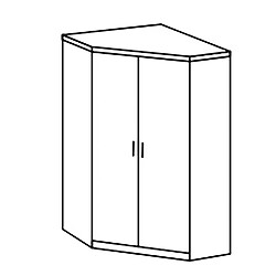 Pegane Armoire d‘angle, meuble de rangement Imitation chêne San Remo, rechampis graphite - Longueur 95 x Hauteur 199 x Profondeur 95 cm