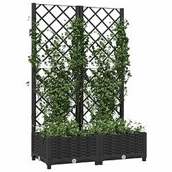 Avis Maison Chic Jardinière,Bac à fleurs avec treillis - pot de fleur Noir 80x40x121,5 cm PP -GKD99497