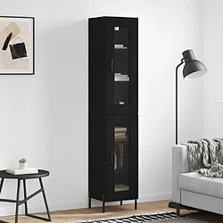 vidaXL Buffet haut Noir 34,5x34x180 cm Bois d'ingénierie