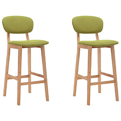 vidaXL Tabourets de bar lot de 2 vert tissu