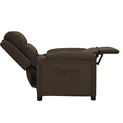 Avis vidaXL Fauteuil inclinable Marron foncé Tissu