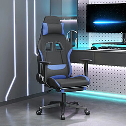 Maison Chic Chaise de jeu, Chaise gaming avec repose-pied, Fauteuil gamer,Chaise de Bureau Noir et bleu Tissu -GKD60942