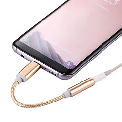 Avis Wewoo Adaptateur or pour Samsung Galaxy S8 et S8 + / LG G6 / Huawei P10 P10 Plus / Oneplus 5 / Xiaomi Mi6 Max 2 / autres Smartphones, Dispositifs Rechargeables, Longueur : environ 10cm USB-C / Type-C Mâle à Jack 3,5 mm Femelle Weave Texture Audio