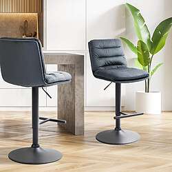 Non Tabouret de bar Damar velours noir