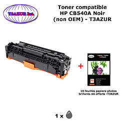 Toner générique HP 125A, CB540A pour HP CP 1215, 1515, 1515N, 1518, 1518n noir+ 10f papiers photos A6 -T3AZUR 