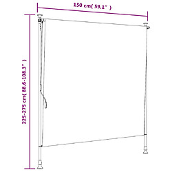 vidaXL Store roulant d'extérieur bleu et blanc 150x270 cm tissu acier pas cher