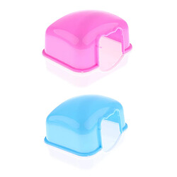 maison de hamster pour animaux de compagnie 2pcs Couchage Hamster Ecureuil Habitat Cave en Plastique Jouet pour Petit Animal