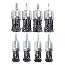 8x Brosse De Polissage De Brosse D'extrémité De Noeud De Fil Pour L'ébavurage De Poussière De Meulage, 20 / 25mm