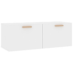 Maison Chic Armoire murale,Meuble de Rangement,Armoire Suspendue Blanc brillant 100x36,5x35 cm Bois d'ingénierie -MN97220