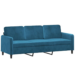 vidaXL Canapé à 3 places Bleu 180 cm Velours