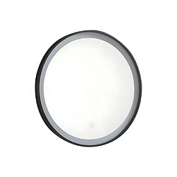 Vente-Unique Miroir de salle de bain lumineux rond noir à Leds - D. 60 cm - NUMEA