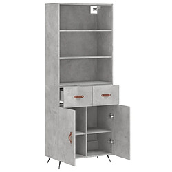 Acheter Maison Chic Buffet,Meuble de Rangement,commode pour salon,Cuisine Gris béton 69,5x34x180 cm Bois d'ingénierie -MN11623