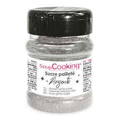 Scrapcooking Pot de sucre pailleté - Argenté 160 g