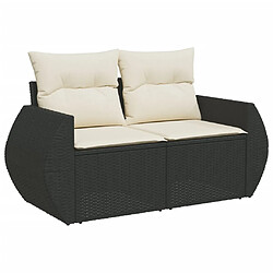 Acheter vidaXL Salon de jardin 5 pcs avec coussins noir résine tressée