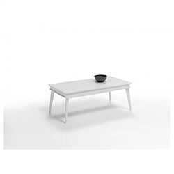 Inside 75 Table basse relevable KITA 110 x 60 x 41 cm pieds métal plateau laqué blanc 