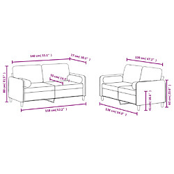 vidaXL Ensemble de canapés 2 pcs avec coussins vert foncé velours pas cher