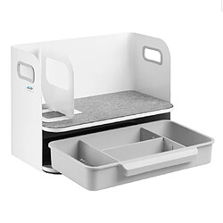 Organiseur de bureau avec tiroir et repose-livre Ergo Office Rangement de bureau jusqu'à 10kg Blanc