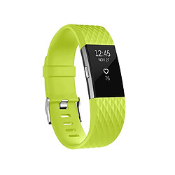 Wewoo Bracelet pour montre connectée Dragonne sport réglable à motif losanges FITBIT Charge 2 vert 