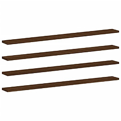 vidaXL Étagères murales 4pcs chêne marron 100x10x1,5cm bois ingénierie