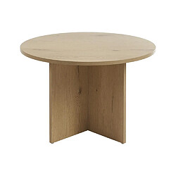 Vente-Unique Table basse en MDF + 4 poufs en tissu bouclette - Naturel et noir - AKSAY pas cher