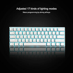 Chrono Clavier RK61 - Clavier Mécanique Blanc, Clavier de Bureau de Jeu pour Téléphones Mobiles et Tablettes, Pièces D'ordinateur(blanc)