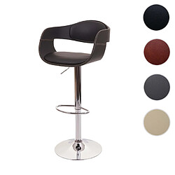 Mendler Tabouret de bar HWC-A47b, chaise de bar tabouret de comptoir, design rétro, bois simili cuir ~ noir