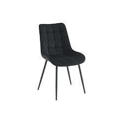 Acheter Vente-Unique Lot de 2 chaises matelassées - Velours et métal - Noir - OLLUA