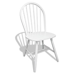 Avis vidaXL Chaises à manger lot de 6 blanc bois d'hévéa solide