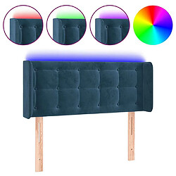 Maison Chic Tête de lit scandinave à LED,meuble de chambre Bleu foncé 93x16x78/88 cm Velours -MN14421