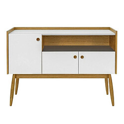 Paris Prix Buffet 3 Portes & 1 Niche Farsta 115cm Chêne & Blanc