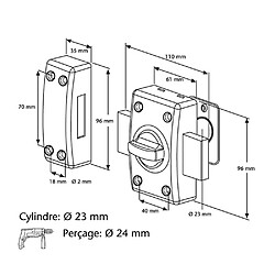 Avis Verrou de sécurité de porte à bouton Cylindre 50 mm Abus