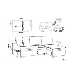 Avis Beliani Canapé angle côté gauche convertible en cuir PU marron 3 places NESNA