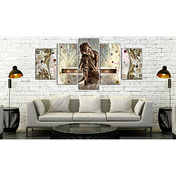 Decoshop26 Tableau toile de décoration murale impression premium en 5 parties sur châssis en bois motif Le rêve de Bouddha 100x50cm 11_0017441