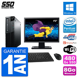 PC Lenovo M81 SFF Ecran 19" Intel G630 RAM 8Go SSD 480Go Windows 10 Wifi · Occasion 