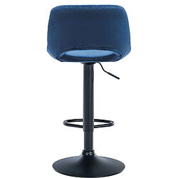 Avis Decoshop26 Tabourets de bar chaises haute x2 avec repose-pieds en velours bleu piètement métallique noir 10_0004080