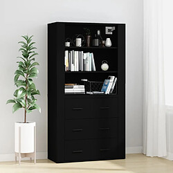 Maison Chic Buffet,Meuble de Rangement,commode pour salon,Cuisine Noir Bois d'ingénierie -MN96535