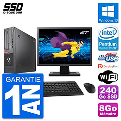 PC Fujitsu E920 DT Ecran 27" Intel G3220 RAM 8Go SSD 240Go Windows 10 Wifi · Occasion 