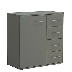 Inside 75 Commode combinée SMART 4 tiroirs 1 porte gris graphite mat 