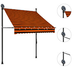 Avis Maison Chic Auvent manuel rétractable,Store manuel de porte avec LED 150 cm Orange et marron -GKD42971