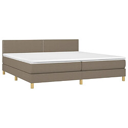 Avis vidaXL Sommier à lattes de lit et matelas et LED Taupe 200x200cm Tissu