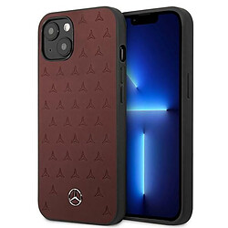 mercedes mehcp13mpsqre iphone 13 6,1" czerwony/rouge coque dur cuir stars pattern