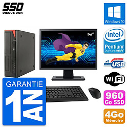 PC Fujitsu E520 E85+ DT Ecran 19" Intel G3220 RAM 4Go SSD 960Go Windows 10 Wifi · Occasion 