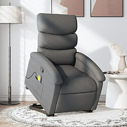 vidaXL Fauteuil de massage inclinable Gris foncé Tissu