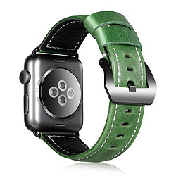 Wewoo Convient à la montre pour Apple Watch 3/2/1 génération 42mm bracelet en cuir d'arbre universel vert