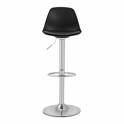 Helloshop26 Lot de 4 tabourets de bar avec dossier socle chromé noir 14_0003746 pas cher