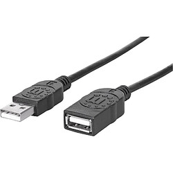 Arte Video Manhattan Câble USB Rallonge Connecteur Mâle A/connecteur Mâle A 1 m Schwarz Noir 